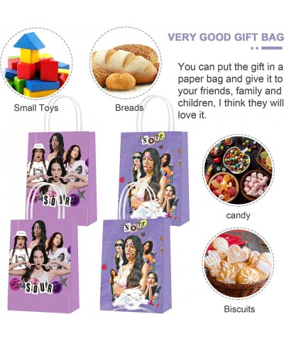 16 Pcs Olivia Singer Rodrigo Party Paper Gift Bags 2 Styles Party Favor Bags with Handles for Singer Party Decorations Candy ...