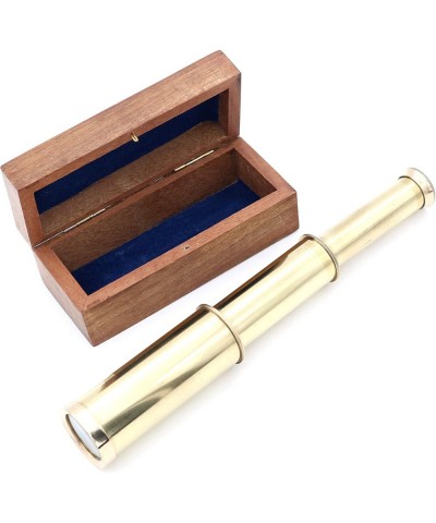 Mini Pirate Spyglass Telescope Brass Collapsible Hand Telescope with Wooden Box Small Vintage Telescope Pirate Decore Brass D...