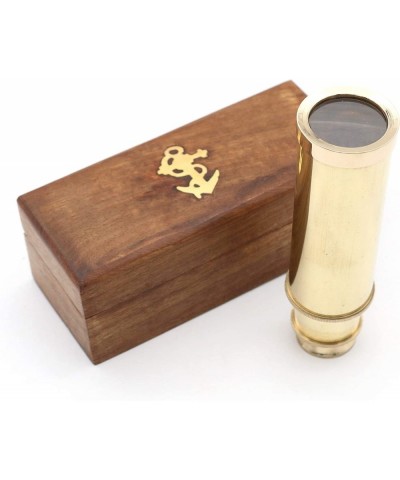 Mini Pirate Spyglass Telescope Brass Collapsible Hand Telescope with Wooden Box Small Vintage Telescope Pirate Decore Brass D...