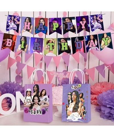 16 Pcs Olivia Singer Rodrigo Party Paper Gift Bags 2 Styles Party Favor Bags with Handles for Singer Party Decorations Candy ...