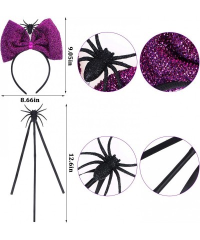 3Pcs Halloween Spider Costume Set Spider Skirt Set with Spider Headband and Magic Wand Halloween Purple Tutu Skirt for Girls ...