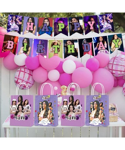 16 Pcs Olivia Singer Rodrigo Party Paper Gift Bags 2 Styles Party Favor Bags with Handles for Singer Party Decorations Candy ...