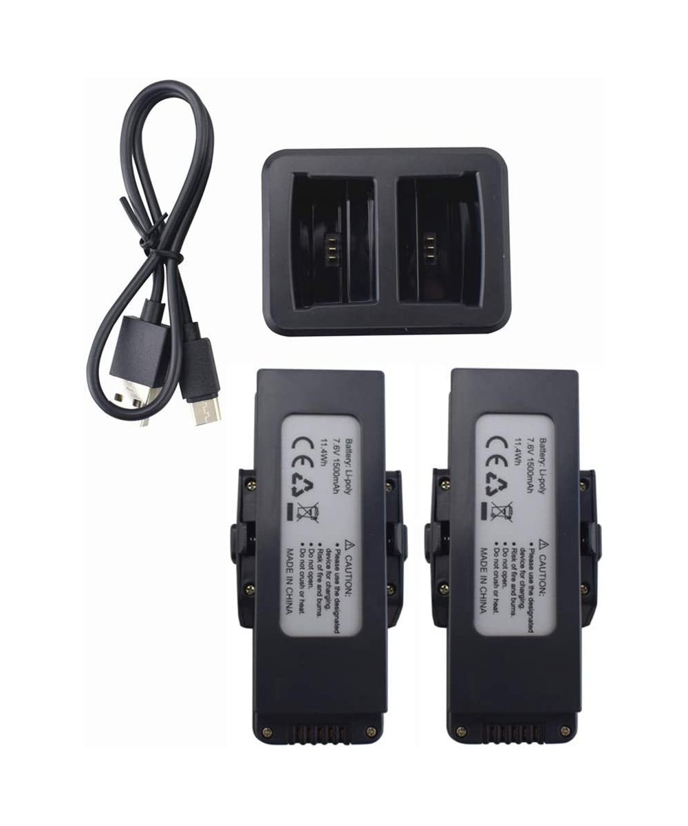 Accessories 7.6V 1500mah 2PCS Lithium Battery with 2in1 Charger for MJX B7 Bugs 7 Remote Control Drone Lithium Battery Foldin...