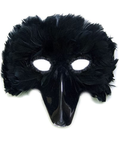 Black Feather Bird Mask with Black Beak Sequin Eyes Crow $29.81 Kids' Dress-Up Accessories