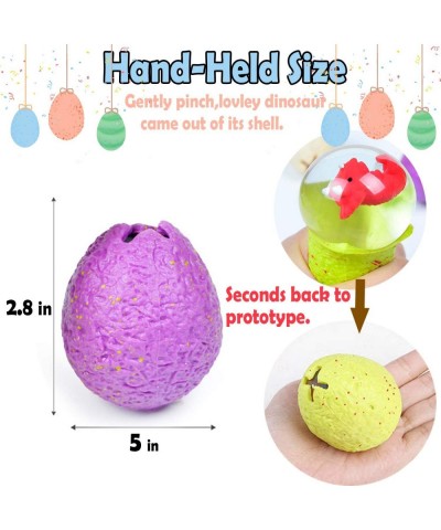 12 Pack Easter Dinosaur Egg Squishy Stress Ball Toys for Kids Hatching Dinosaur Egg Squeeze Ball for Easter Decoration Dino E...