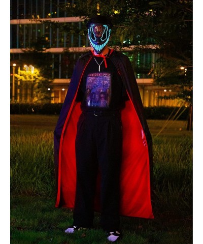 Costume Mask LED Light Up Mask with Reversible Hooded Cape Cloak for Festival Cosplay Masquerade Parties Carnival Gifts for C...