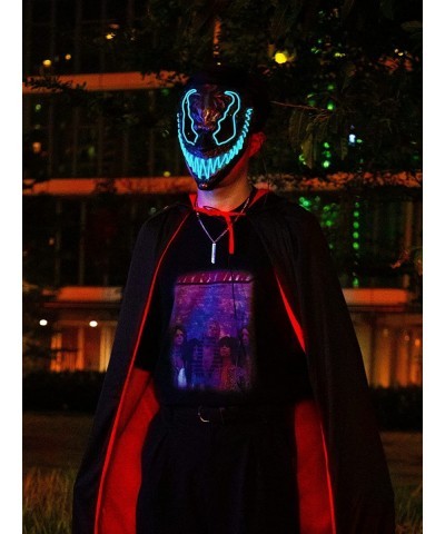 Costume Mask LED Light Up Mask with Reversible Hooded Cape Cloak for Festival Cosplay Masquerade Parties Carnival Gifts for C...