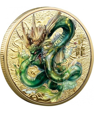 Chinese Ancient Mythical Creatures I Ching Lucky Coin Blue Dragon Lottery Ticket Scratcher Tool Lucky Charms Challenge Coin $...