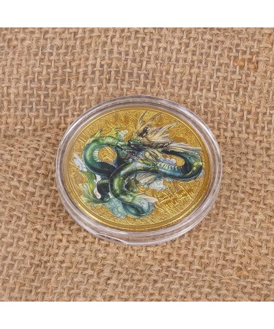 Chinese Ancient Mythical Creatures I Ching Lucky Coin Blue Dragon Lottery Ticket Scratcher Tool Lucky Charms Challenge Coin $...