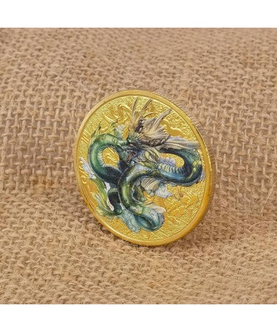 Chinese Ancient Mythical Creatures I Ching Lucky Coin Blue Dragon Lottery Ticket Scratcher Tool Lucky Charms Challenge Coin $...