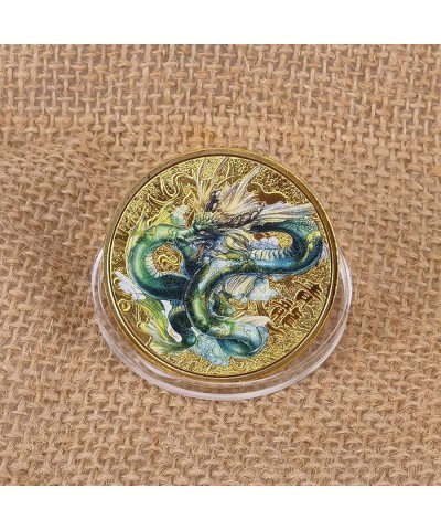 Chinese Ancient Mythical Creatures I Ching Lucky Coin Blue Dragon Lottery Ticket Scratcher Tool Lucky Charms Challenge Coin $...