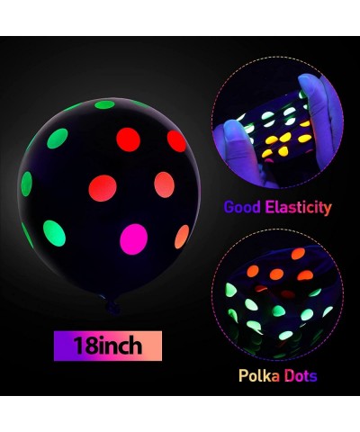 10 Pieces 18 Inch Large Neon Glow Balloons Neon Glow Latex Balloons UV Blacklight Party Balloons Fluorescent Reactive Glow Ba...