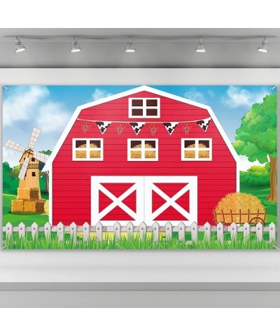 Farm Barn Door Backdrop Farm Birthday Party Supplies Red Barn Door Backdrop Banner Farm Photography Props Photo Booth for The...