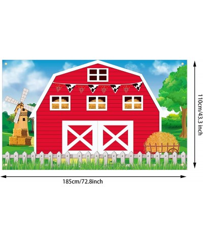 Farm Barn Door Backdrop Farm Birthday Party Supplies Red Barn Door Backdrop Banner Farm Photography Props Photo Booth for The...