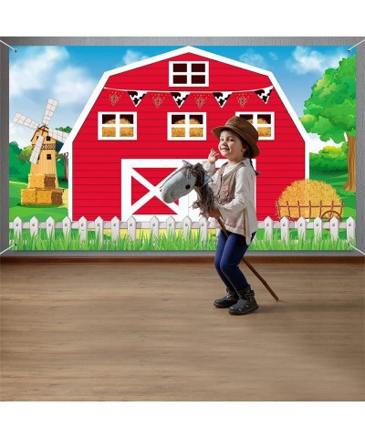 Farm Barn Door Backdrop Farm Birthday Party Supplies Red Barn Door Backdrop Banner Farm Photography Props Photo Booth for The...