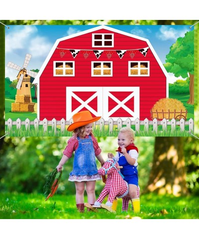 Farm Barn Door Backdrop Farm Birthday Party Supplies Red Barn Door Backdrop Banner Farm Photography Props Photo Booth for The...