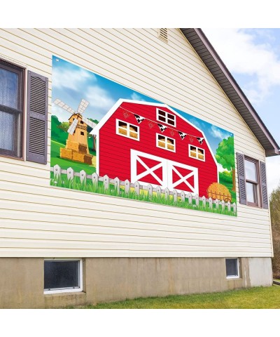 Farm Barn Door Backdrop Farm Birthday Party Supplies Red Barn Door Backdrop Banner Farm Photography Props Photo Booth for The...