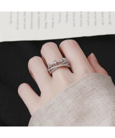 To My Daughter - Fidget Ring Anxiety Ring Adjustable Open Spinner Ring for Women Anxiety Ring with Beads Spinner Fashion Jewe...