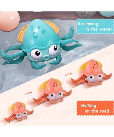 Octopus Bath Toy Crawling Toy Amphibious Movable Pet Octopus Bathtub Toy Windup Swimming Octopus Pull String Crawling Octopus...