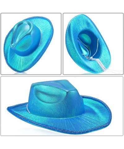 Light Up Cowboy Hat for Women Neon Sparkly Space Cowgirl Hat -Blue $21.10 Kids' Dress-Up Accessories