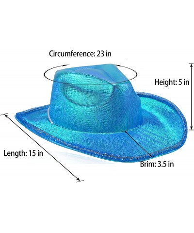 Light Up Cowboy Hat for Women Neon Sparkly Space Cowgirl Hat -Blue $21.10 Kids' Dress-Up Accessories