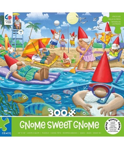 Gnome Sweet Gnome - Beach Day - Oversized 300 Piece Jigsaw Puzzle $21.14 Jigsaw Puzzles