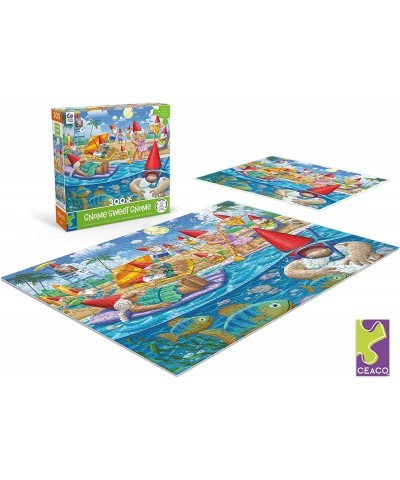 Gnome Sweet Gnome - Beach Day - Oversized 300 Piece Jigsaw Puzzle $21.14 Jigsaw Puzzles