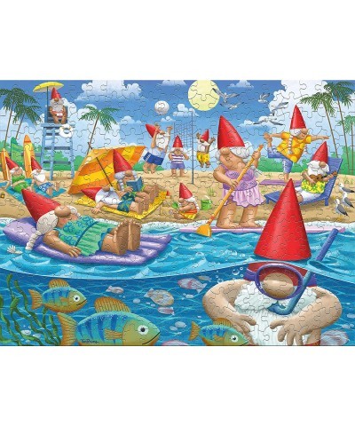 Gnome Sweet Gnome - Beach Day - Oversized 300 Piece Jigsaw Puzzle $21.14 Jigsaw Puzzles