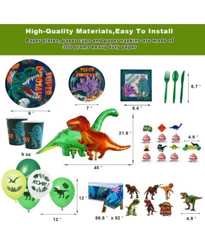 Dinosaur Birthday Party Supplies Kit For Boys Dinosaur Party Decorations-20 Guest-Include Dino Plates Cups Napkins Banner Cut...