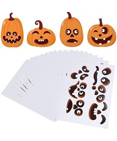 Halloween Pumpkin Face Stickers 60pcs Halloween Jack-O-Lantern Decorations Self-Adhesive Faces Expressions Stickers Pumpkin D...