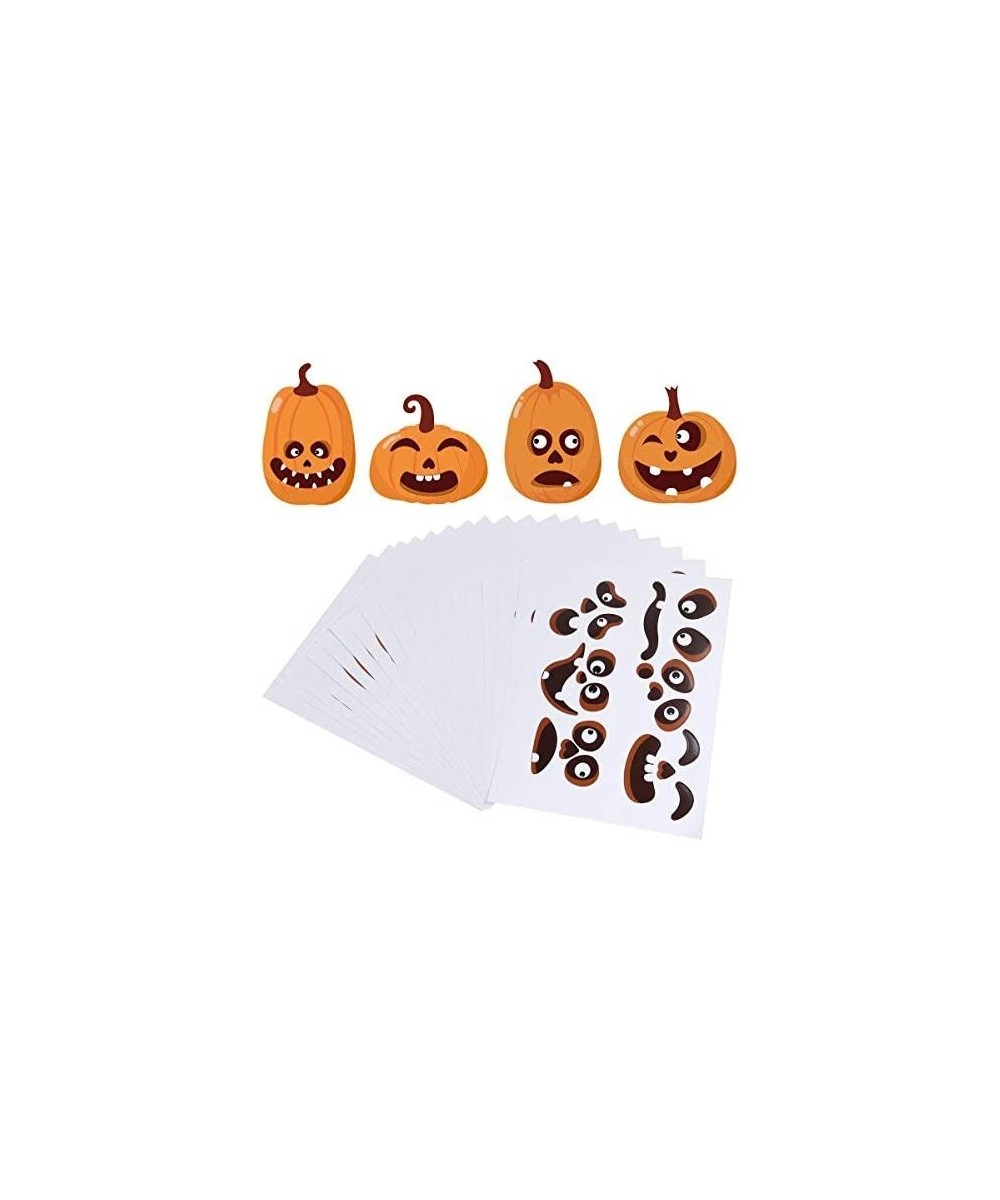 Halloween Pumpkin Face Stickers 60pcs Halloween Jack-O-Lantern Decorations Self-Adhesive Faces Expressions Stickers Pumpkin D...