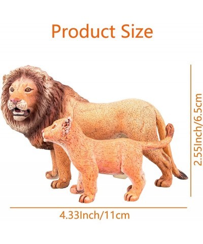 4PCS Realistic Lion Figurines with Lion Cubs 2-5" Jungle Animals Figures Family Set Includes Baby Lions Educational Toy Cake ...