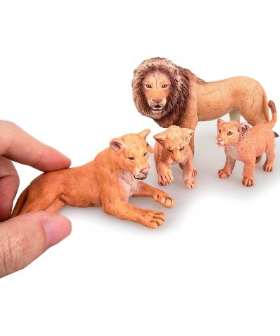 4PCS Realistic Lion Figurines with Lion Cubs 2-5" Jungle Animals Figures Family Set Includes Baby Lions Educational Toy Cake ...