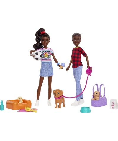 It Takes Two Playset with Jackson & Jayla Twins Dolls & 13 Storytelling Pieces Including 3 Pet Puppies & Accessories Toy for ...