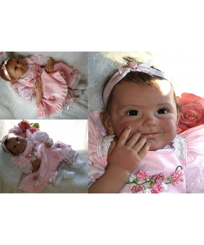 22 Inch Realistic Reborn Baby Dolls Girl Weighted Body Vinyl Silicone Newborn Baby Doll Skirt Outfit $83.40 Dolls