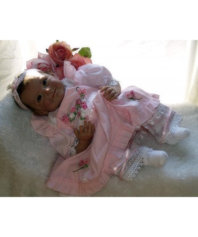 22 Inch Realistic Reborn Baby Dolls Girl Weighted Body Vinyl Silicone Newborn Baby Doll Skirt Outfit $83.40 Dolls