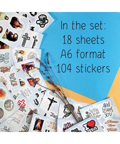 104 Pcs Jesus Stickers for Adults - Waterproof and Fade Proof Christian Stickers for Water Bottles Laptops and Phone Cases - ...