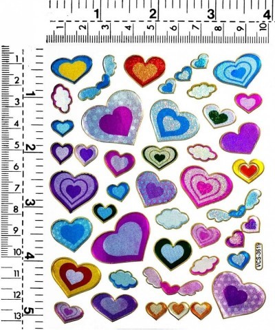 Stickers Glitter Pack 10 Sheets Colorful Heart Angel Wings Flying Cartoon Label Stickers Craft Art Scrapbooking Decorations S...