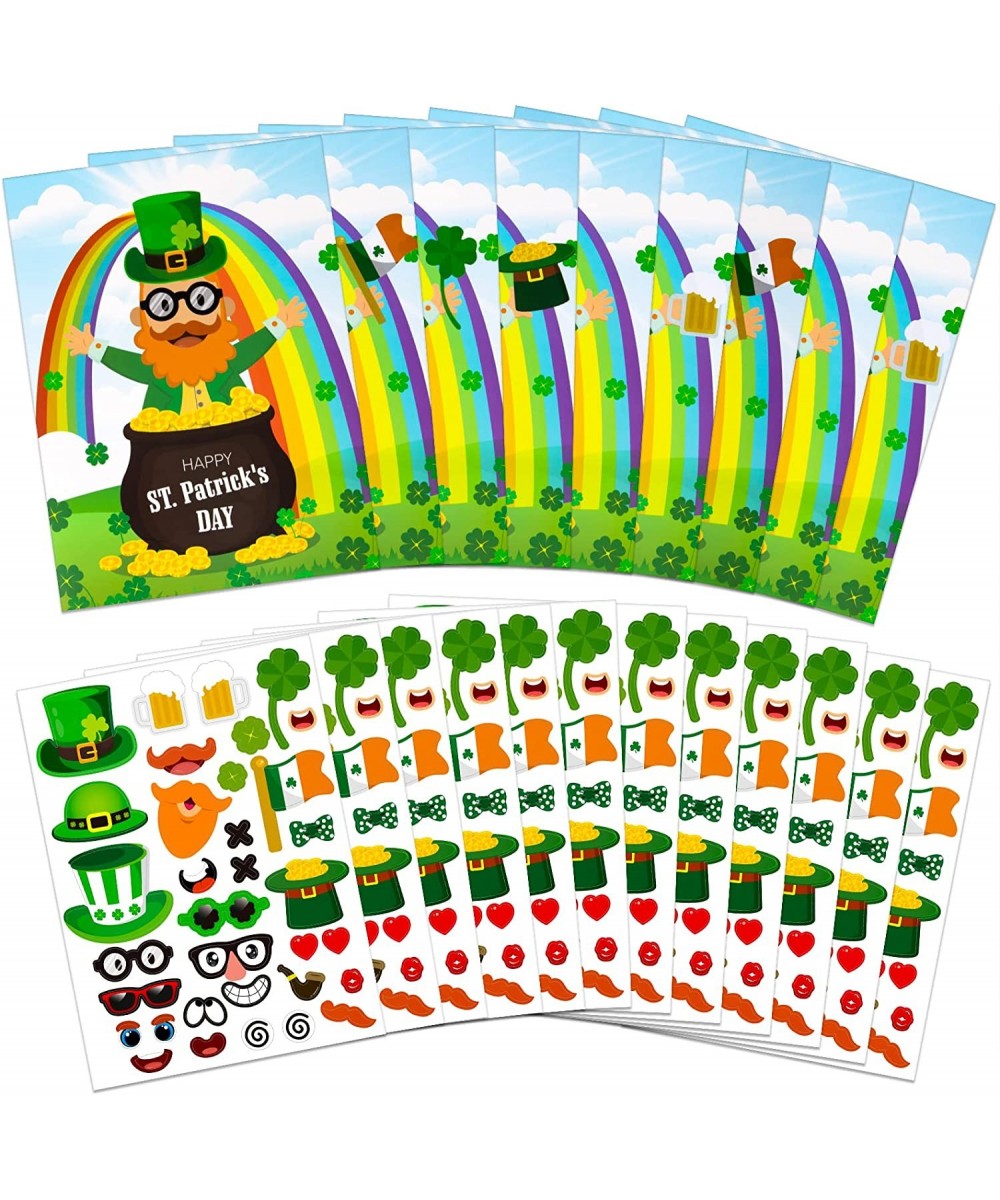 St.Patrick's Day Craft Sticker for Kids 24pcs Make Your Own Leprechaun Face Stickers St.Patricks'Day Party Game Activities fo...