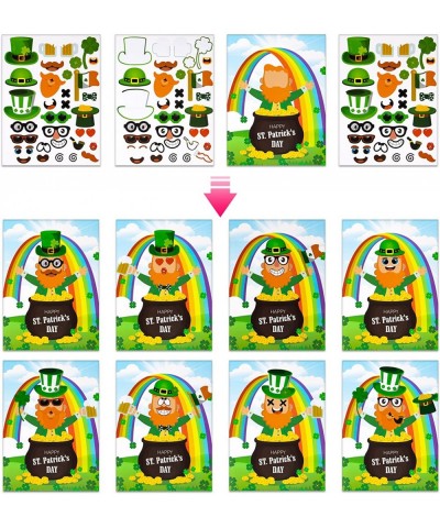 St.Patrick's Day Craft Sticker for Kids 24pcs Make Your Own Leprechaun Face Stickers St.Patricks'Day Party Game Activities fo...