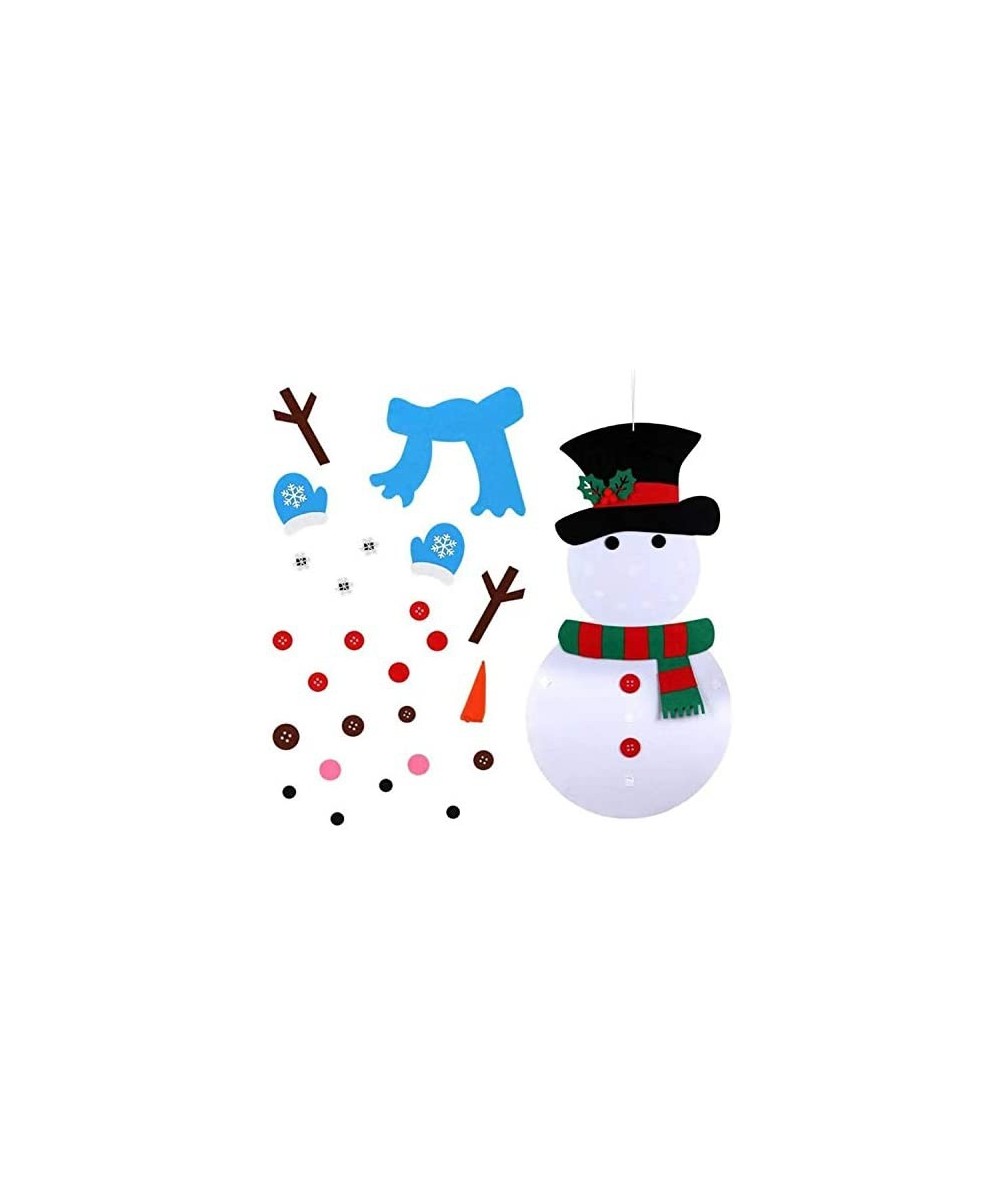 DIY Felt Christmas Snowman Set for Kids Xmas Party Decoration Wall Hanging Ornament Children's Felt Craft Kits Gifts Party Su...