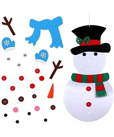 DIY Felt Christmas Snowman Set for Kids Xmas Party Decoration Wall Hanging Ornament Children's Felt Craft Kits Gifts Party Su...