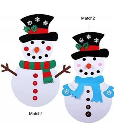 DIY Felt Christmas Snowman Set for Kids Xmas Party Decoration Wall Hanging Ornament Children's Felt Craft Kits Gifts Party Su...