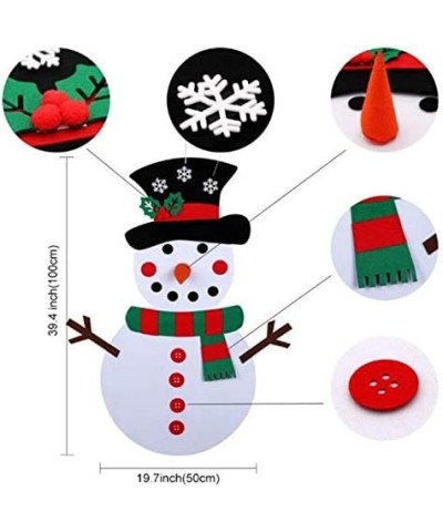 DIY Felt Christmas Snowman Set for Kids Xmas Party Decoration Wall Hanging Ornament Children's Felt Craft Kits Gifts Party Su...