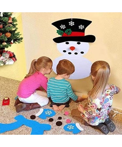 DIY Felt Christmas Snowman Set for Kids Xmas Party Decoration Wall Hanging Ornament Children's Felt Craft Kits Gifts Party Su...