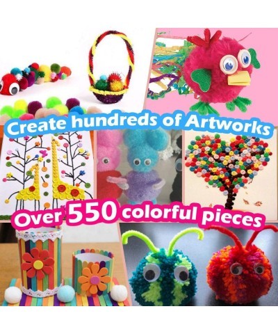 Kids Crafts and Art Supplies Jar Kit - 560+ Piece Set - Make Bracelets and Necklaces - Plus Glitter Glue Construction Paper C...