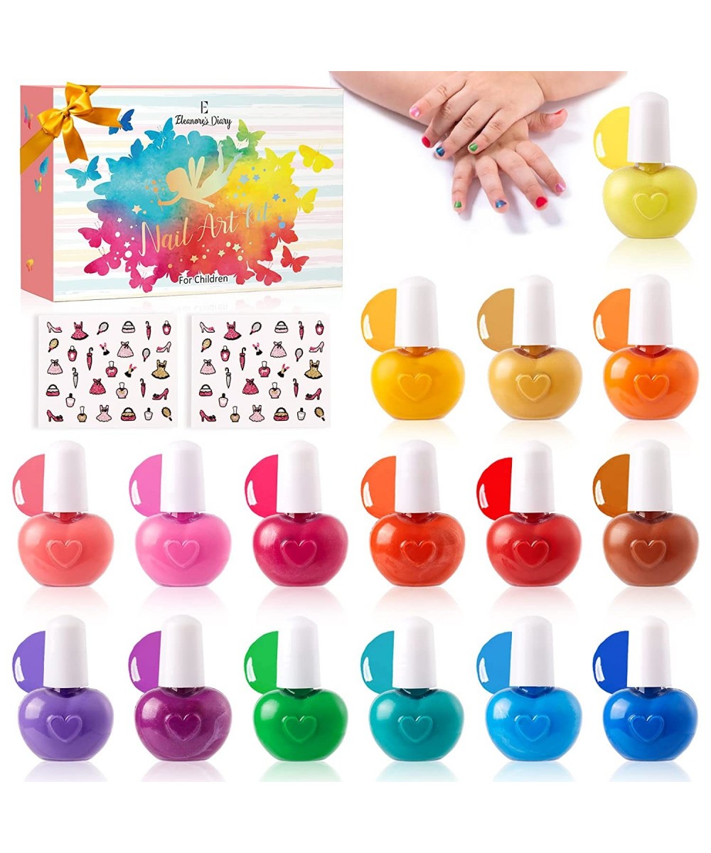 Kids Nail Polish Set Non-Toxic Peel-Off Nail Polish Set for Girls 16X5ml Natural Washable Quick Dry Toddler Nail Polish Birth...