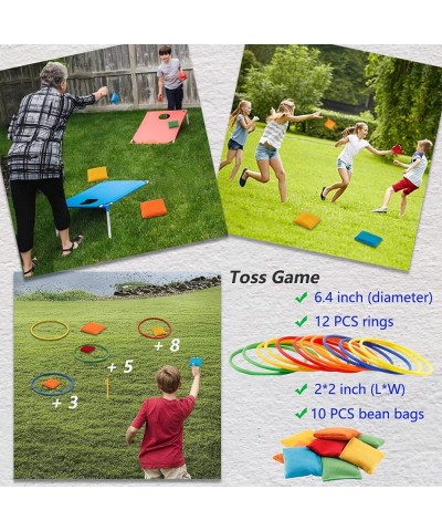 40 PCS 4 in 1 Carnival Games Set- Outdoor Indoor Games Activities for Kids Family Pop-Pass-Catch Ball Bean Bag Ring Toss Soft...