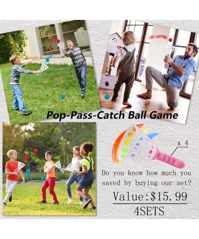 40 PCS 4 in 1 Carnival Games Set- Outdoor Indoor Games Activities for Kids Family Pop-Pass-Catch Ball Bean Bag Ring Toss Soft...