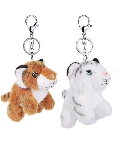 2PCS Tiger Plush Keychains Stuffed Animal Keychain Toy Cute Keychains Tigers Plush Hanging Pendants Tiger Shaped Hanging Doll...